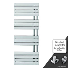 CLEO Stainless Steel Open-Side Heated Towel Rail Radiator - Chrome 1400 X 550-1485BTU [CLE1400C]