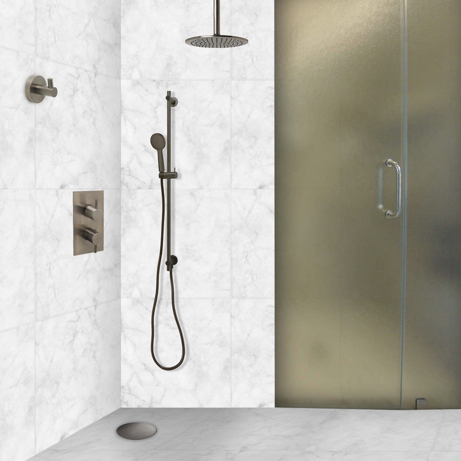 VOS Ceiling Mounted Shower Arm Brushed Black