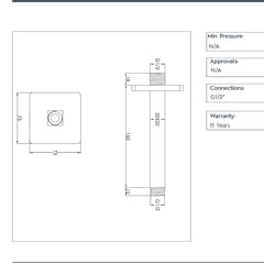 Ceiling Shower Arm 150mm  - Ireland