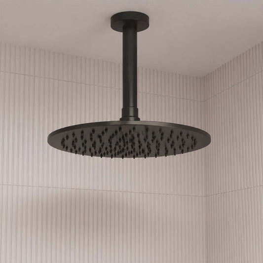 Ceiling Shower Arm Matt Black in Ireland 1200