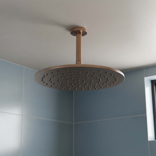 Ceiling shower arm with shower head brushed bronze - Ireland 1200