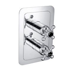 Chester Black Crosshead 2 Outlet Concealed Thermostatic Shower Valve Vertical [GB76671]
