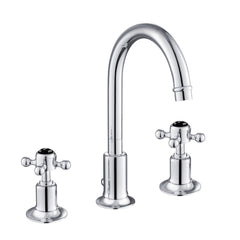 Chrome swan neck spout with dual crosshead handle