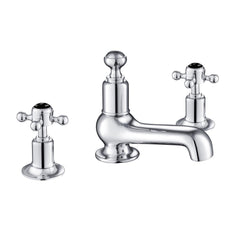 Chester Black Crosshead handle 3 Hole Long Nose Basin Mixer