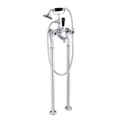 Black pinch floorstanding bath shower mixer tap with shower kit 