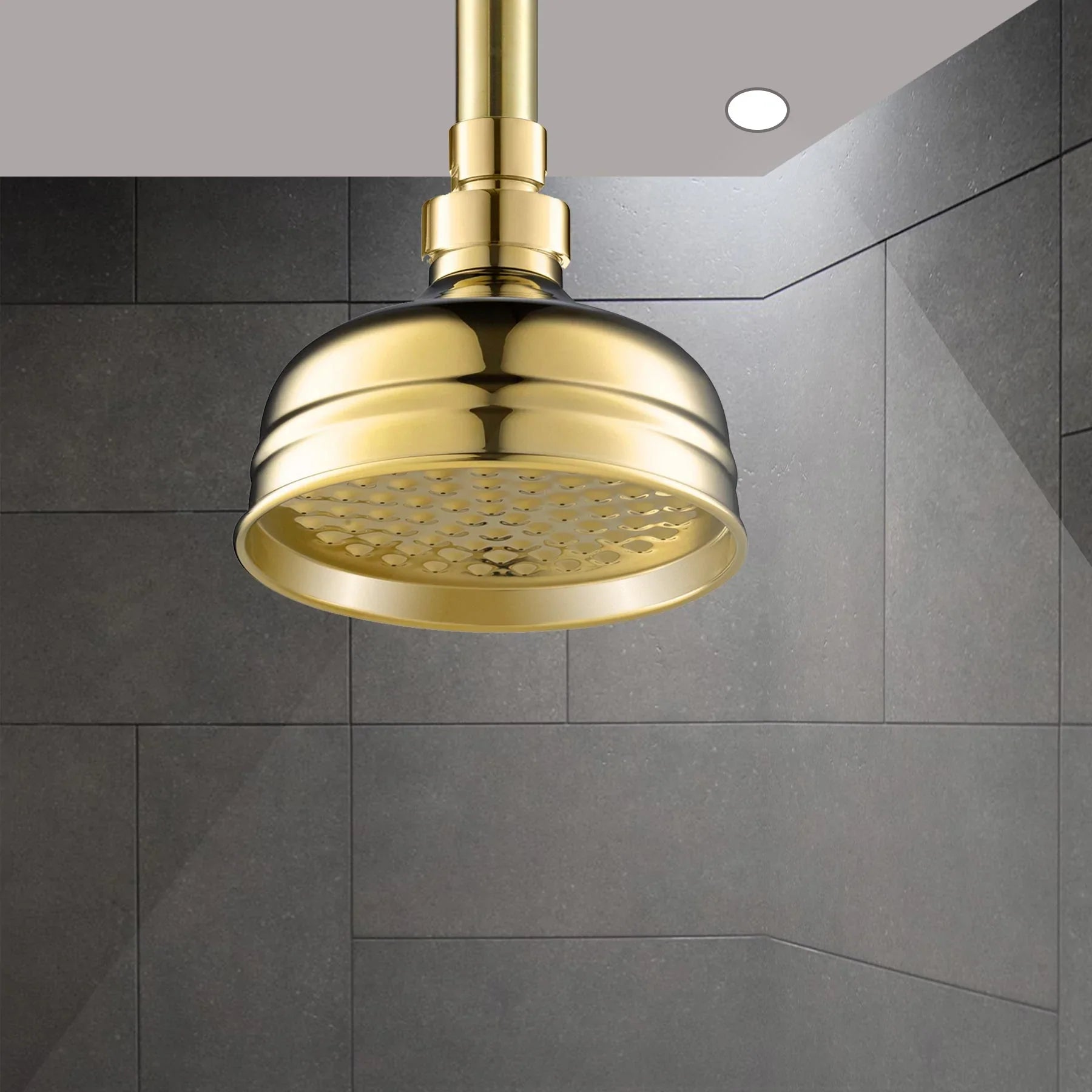 Traditional Chester Antique Gold Cross Victorian Bath Shower Heads With Luxurious Rainfall Effect, HP 1, Diameter 200mm