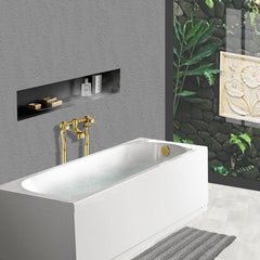 Chester gold cross floor-mounted bath filler mixer tap