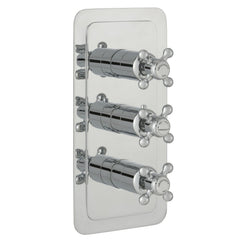 Chester Crosshead Three Outlet Concealed Thermostatic Shower Valve. With separate temperature control, you can set the temperature to suit you