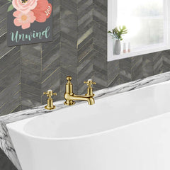 Bath filler mixer tap with dual crosshead handle