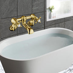 Chester Gold Cross Bath filler wall mounted, MP 0.5