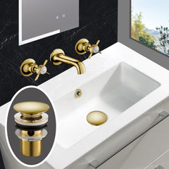 Chester gold click clack basin waste, slotted