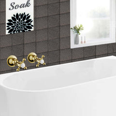 Gold Cross White Wall Valve