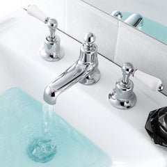 Chester Lever 3 Hole Long Nose Basin Mixer - Chrome
