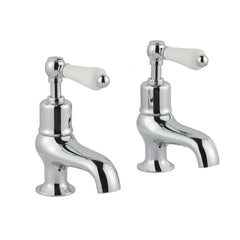 Chester Lever Bath Pillar Taps - Chrome