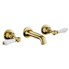 Gold traditional wall-mounted basin tap