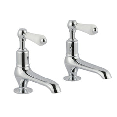  Long Nose Basin Pillar Tap Piar - Chrome