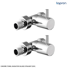 Chrome Towel Rail Valves Straight (Pair) [RVS]
