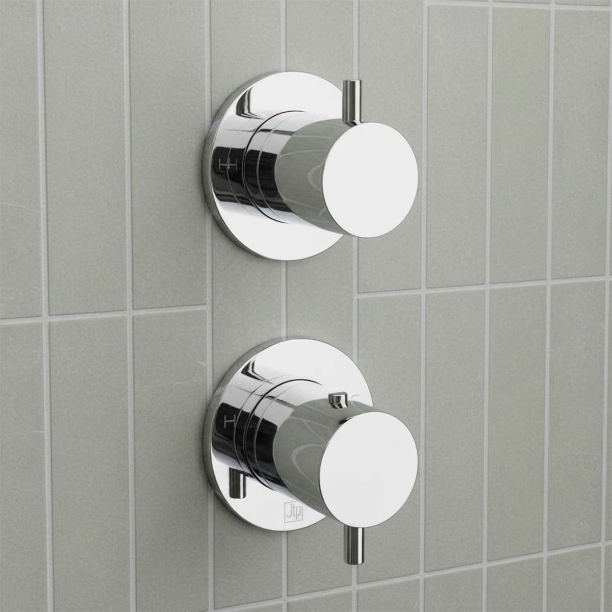 Chrome 2 Handle 2 Outlet Thermostatic Shower Valve - in Ireland