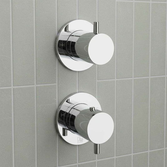 Chrome 2 Handle 2 Outlet Thermostatic Shower Valve - in Ireland 1200