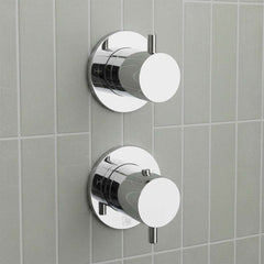 Chrome 2 Handle 2 Outlet Thermostatic Shower Valve - in Ireland