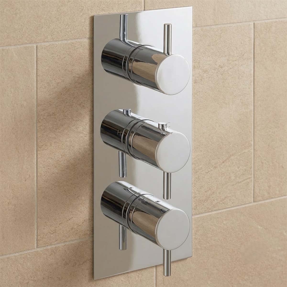 Chrome 2 outlet 3 handles thermostatic shower valve 