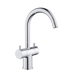 Chrome Basin Mixer with Side Lever and Swivel Spout