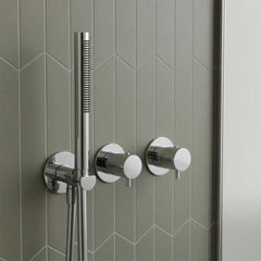 Chrome Concealed 2 Outlet Shower Valve with Pencil Handset - in Ireland
