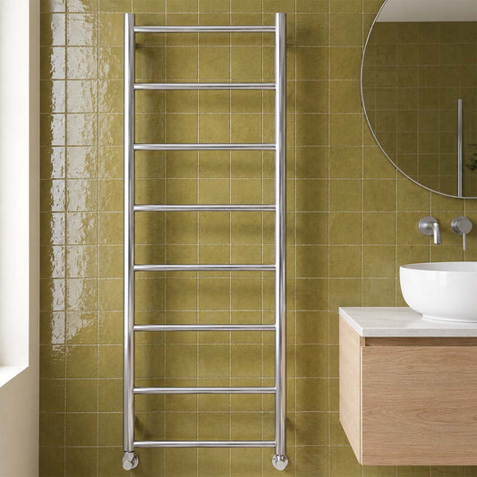 Chrome Heated Towel Rail Dual Fuel - 1200mm x 500mm 1200