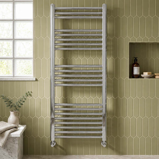 Chrome Heated Towel Rail dual fuel - 1200 X 600mm 1200