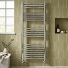 Chrome Heated Towel Rail dual fuel - 1200 X 600mm