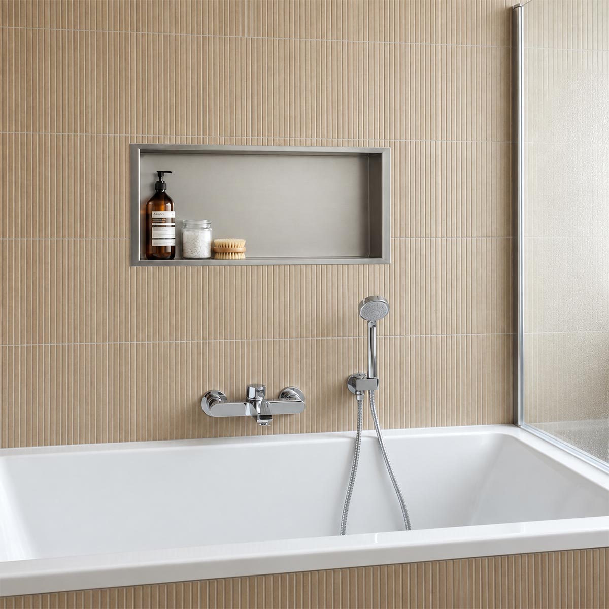 Chrome Rectangular Shower Niche - 600mm × 300mm Ireland 