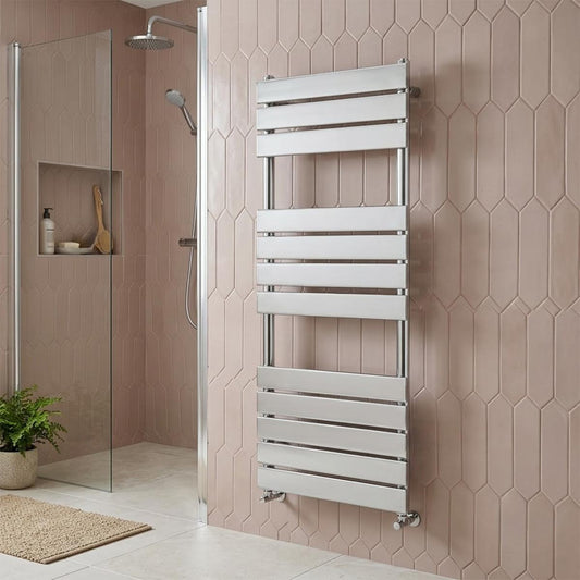 Chrome Tall Towel Rail 1200mm dual fuel  1200
