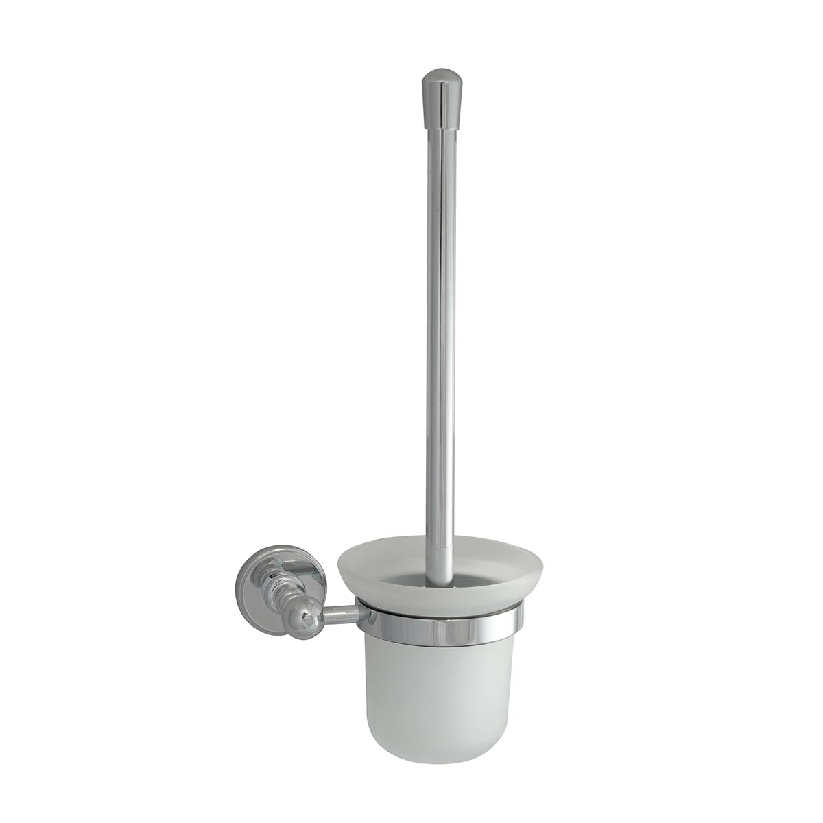 Chrome Toilet Brush with Frosted Glass Holder