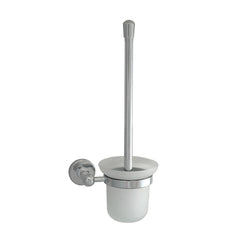Chrome Toilet Brush with Frosted Glass Holder