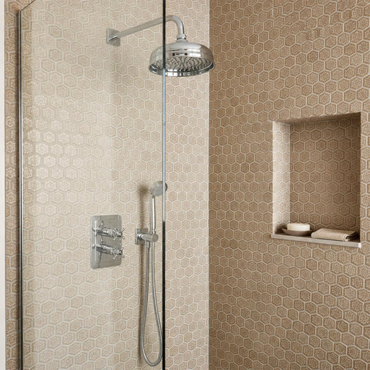 Chrome Traditional Victorian Shower Head 125mm - Ireland 1200