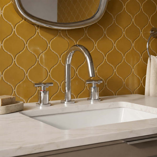 Chrome deck mounted basin mixer tap  1200