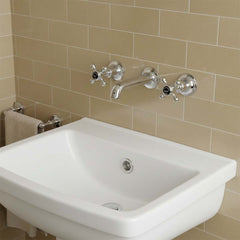 Chrome sink tap with dual crosshead handle