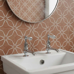 Chrome traditional basin pillar-tap