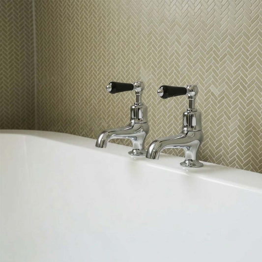 Chrome traditional bath pillar tap 1200