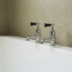 Chrome traditional bath pillar tap