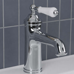 Chrome traditional single lever basin mixer tap
