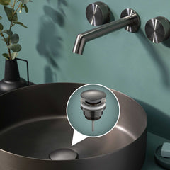 Black pop up basin waste