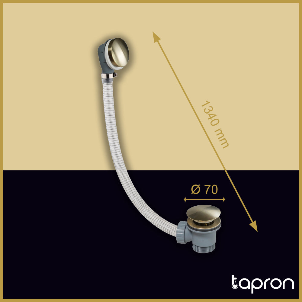 Brushed brass bath waste-Tapron