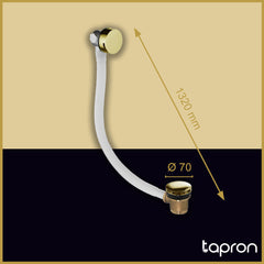 Brushed brass bath filler waste - Dimension