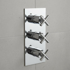 Concealed Shower Mixer Valve 2 Outlets and 3 Handles