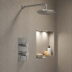 Concealed Thermostatic 1 Outlet Shower Valve with Overhead Shower