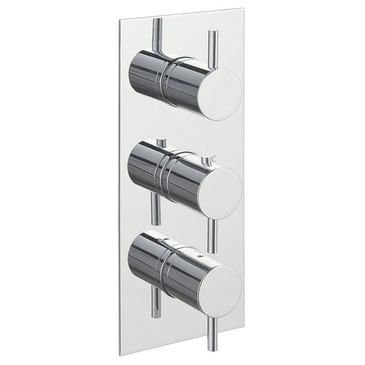 Concealed Thermostatic 3 Outlets with 3 Handles Vertical Shower Valve - Chrome 1200