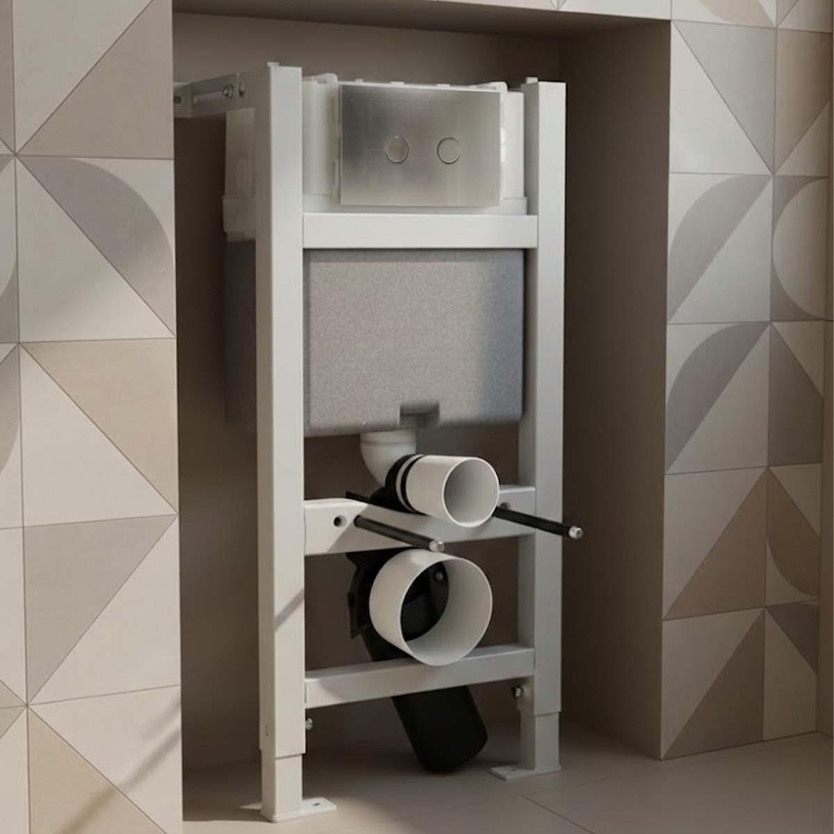 Concealed Toilet Cistern 0.820m with Stainless Steel Flush Plate