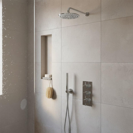 Concealed thermostatic shower set with shower head  and  handheld pencil shower  1200