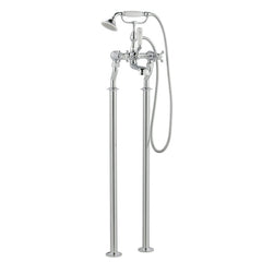 Polished chrome floorstanding bath mixer tap